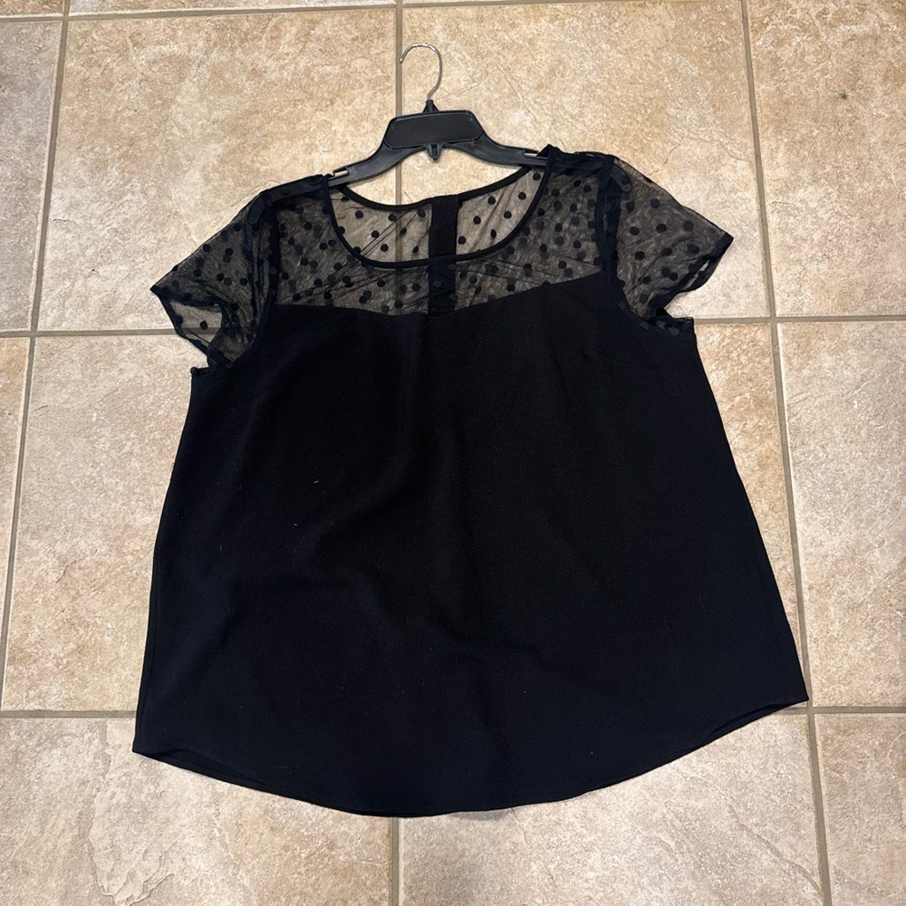 Torrid Elegant Black Sheer Polka Dot Women's Top